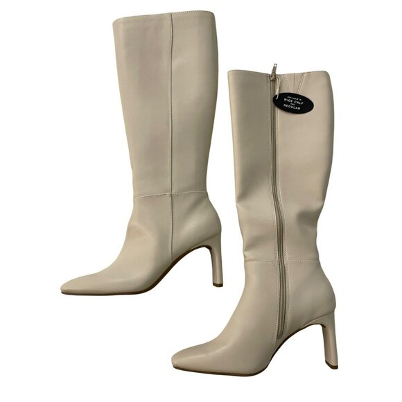 Alfani Beige Knee-High Wide Calf Boots Size 8 NEW - Picture 2 of 11